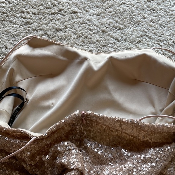 Sorrella Vita size 12 champagne colored sequin floor length gown - Picture 12 of 12